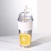 2pcs 430/530/630ML Straw Cup With Lid Tea Cups Large Capacity Tea Coffee Milk Cup Ins Style Water Bottles For Office Juice Mug