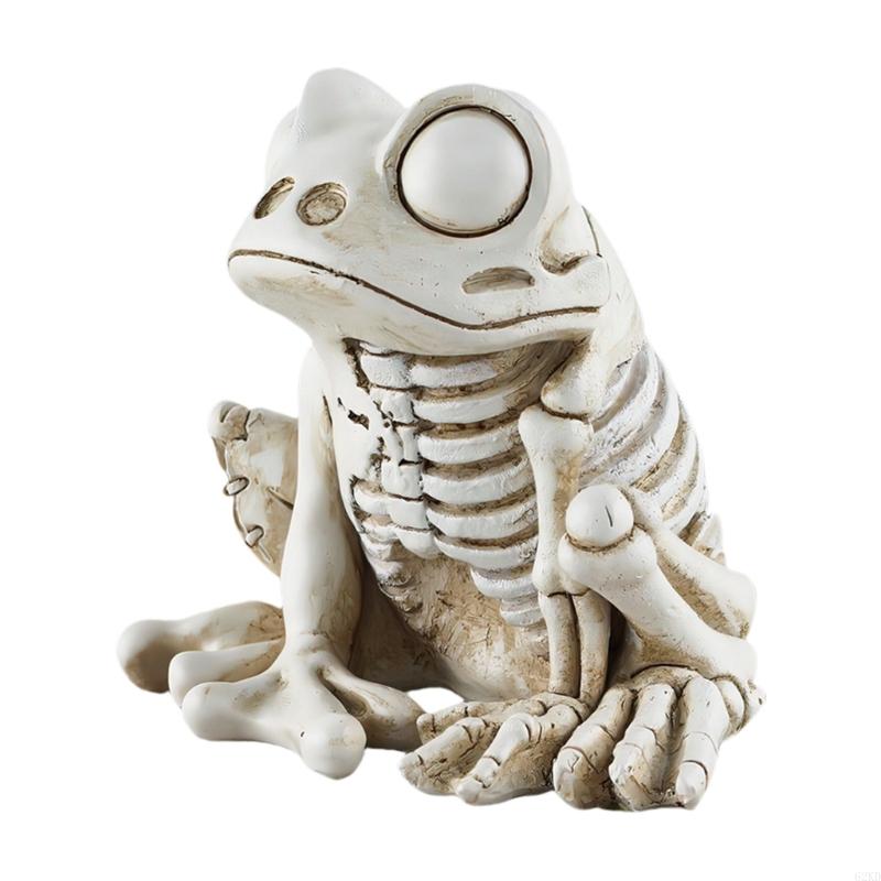 62KD Eerie Halloween Desktop Horse Skeleton Figurine in Resin for Festival Decoration