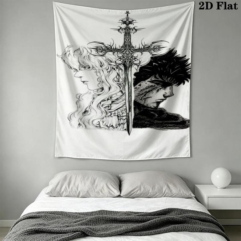 Tapisserie murale Berserk Accroche murale esthétique Couverture en tissu imprimé Tapisseries décoratives pour chambre à coucher salon Décoration intérieure
