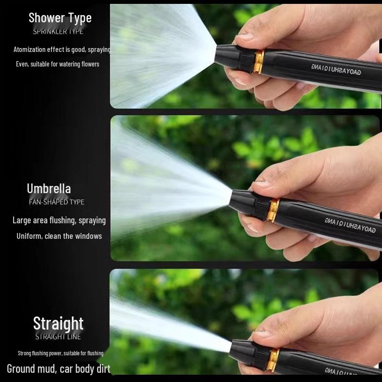 High-Pressure Black King Water Gun Nozzle for Car Wash, Flower & Vegetable Watering
