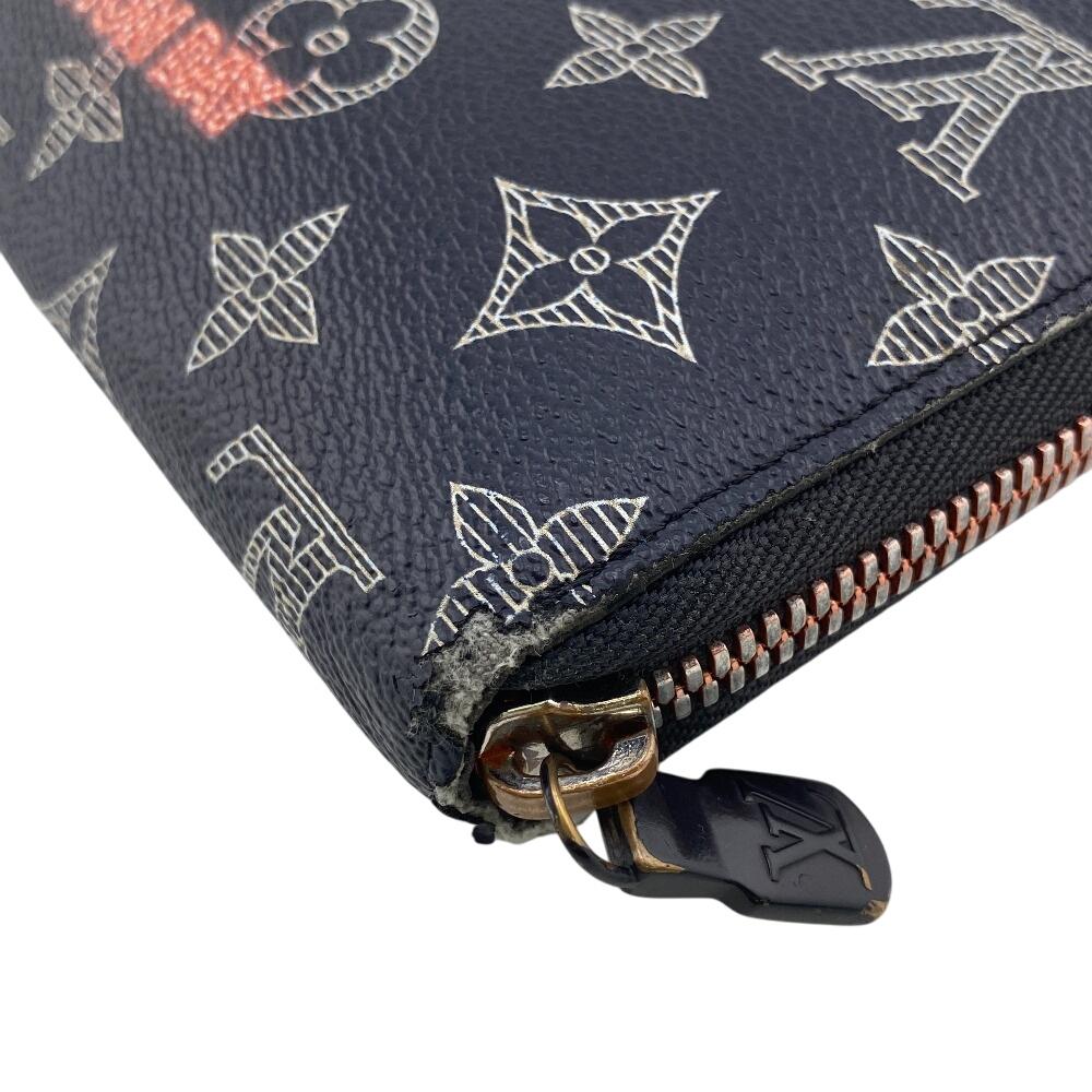Louis Vuitton M62931 Zip Around Monogram Ink Monogram Zippy Organizer NM Purse Navy Monogram Women Used