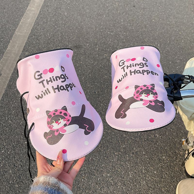 Cute 3D Sunshade Cover Breathable Handlebar Gloves UV Protection Summer Electric Vehicle Sunscreen Motorcycle Gloves