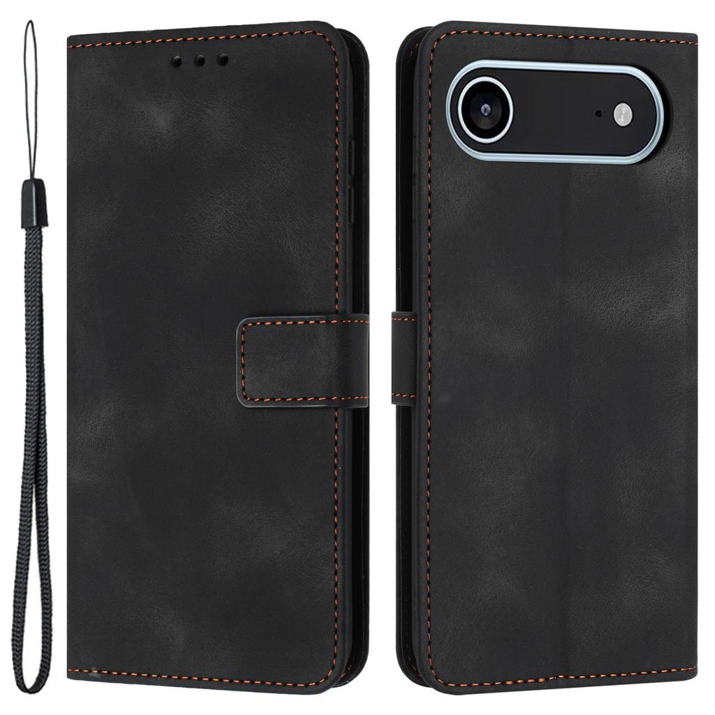 For iPhone Air Case Solid Color Leather Wallet Protective Phone Cover