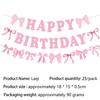 Pink Bow Party Supplies Set: Plates, Cups, Flags, Table Decor for Birthday and Theme Parties.
