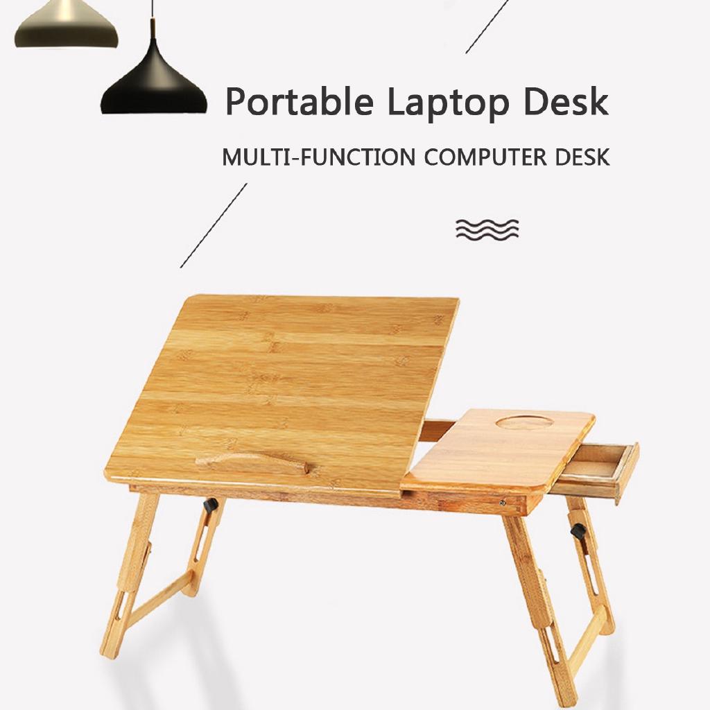 Folding Portable Bamboo Laptop Table Sofa Bed Office Laptop Stand Desk With Fan Bed Table For Computer Notebook Books New