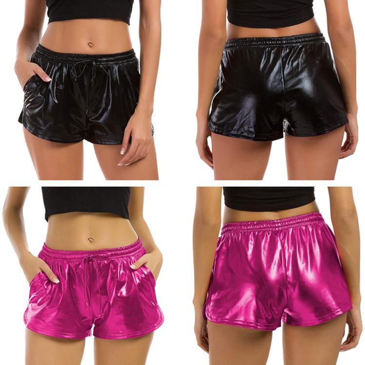 metallic yoga shorts