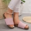 Summer Round Head Open-Toed Large Size One-Pedal Lazy Shoes Women'S Flying Knitting Casual And Light Cool Slippers
