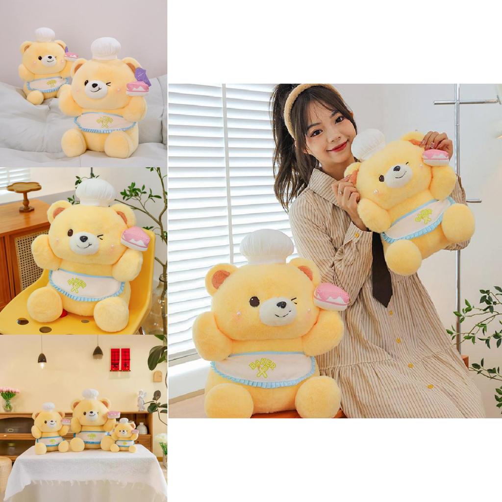 Adorable Chef Bear Plush Toy For Girls Perfect Gift Soft Short Plush 35cm 45cm