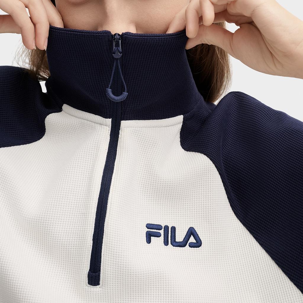 FILA Original Outdoor Casual Comfortable Polo Dress Women Dresses Cloud-Mushroom-White F11W439303FWT