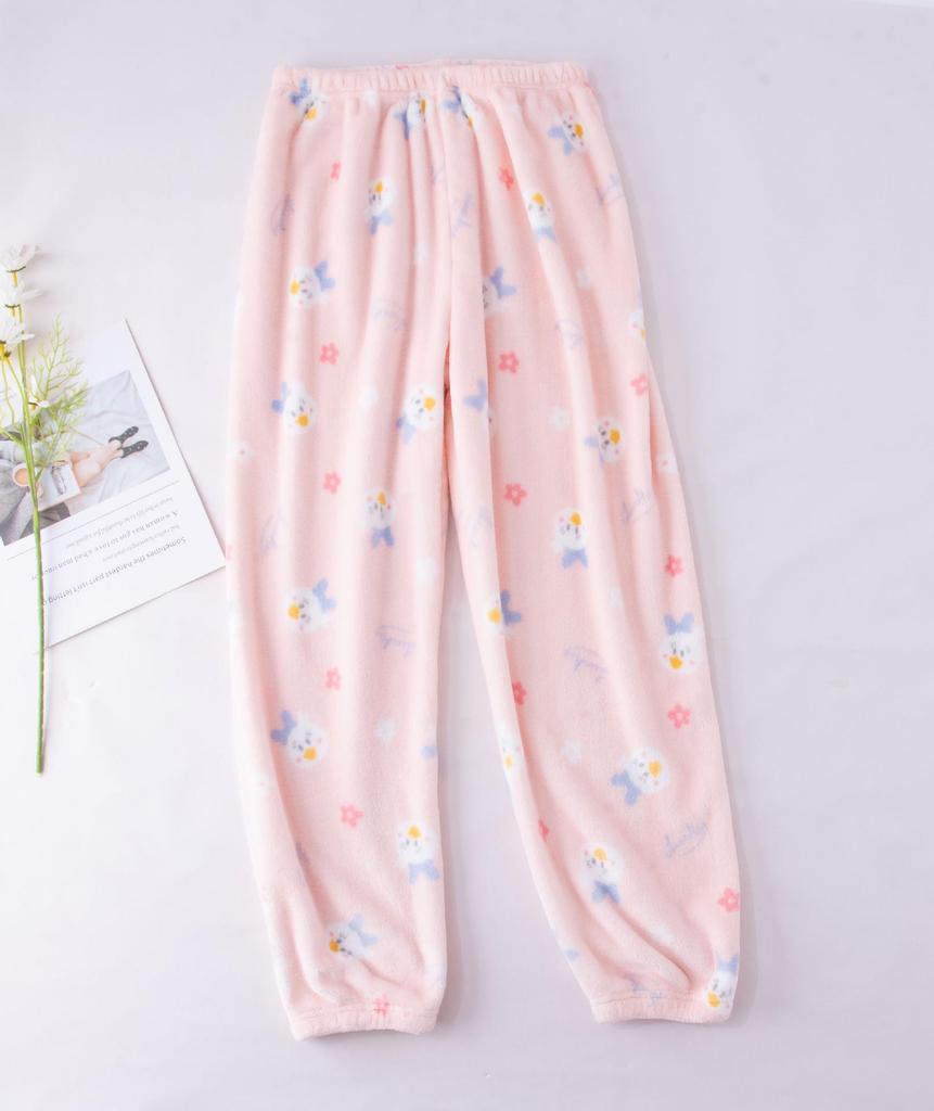 Gemütliche Winter-Flanell-Pyjamahose - Damen, dickes Korallenfleece