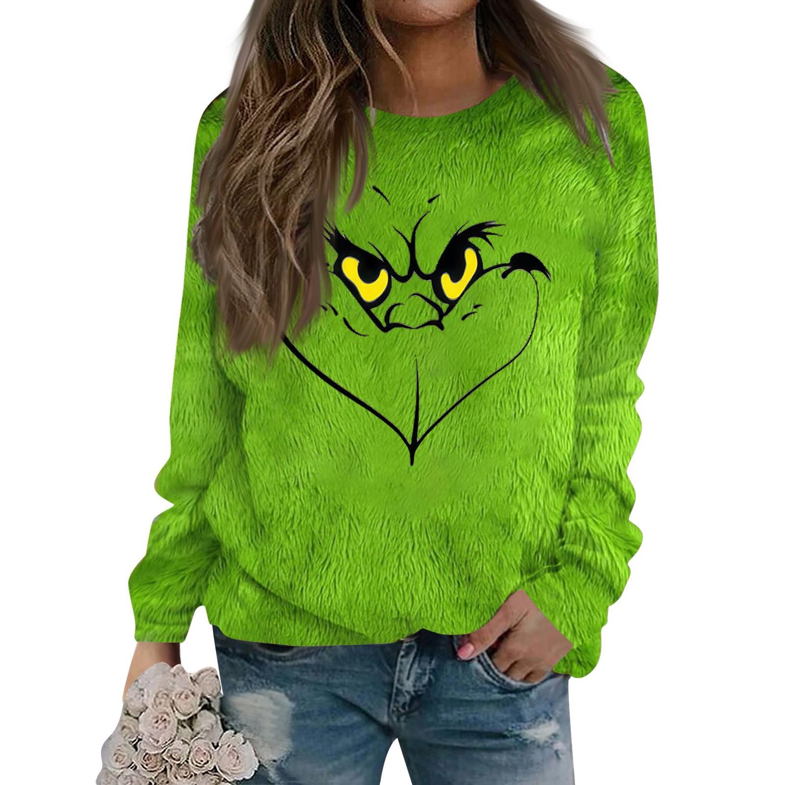 

Женская толстовка, спортивная, рождественская, фланелевый пуловер, толстовка с длинным рукавом, повседневная толстовка XL