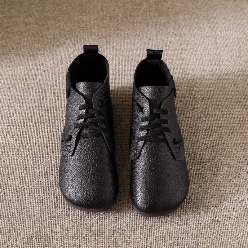 Careaymade-Женская обувь из натуральной кожи с мягкой подошвой и широким носком повседневная удобная обувь на плоской подошве из коровьей кожи высшего слоя 39 чёрный 2980₽