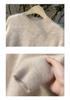 Women's 100% Pure Cashmere Brushed Long Sleeve Turtleneck Pullover Sweater - Loose Fit and Versatile 