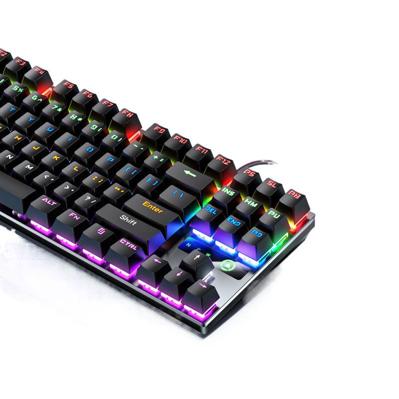 Silver Carving Mechanical Keyboard Set: 87/104 Keys, Blue/Black Clicky Switches, Mouse & Headset for Wired Esports Gaming