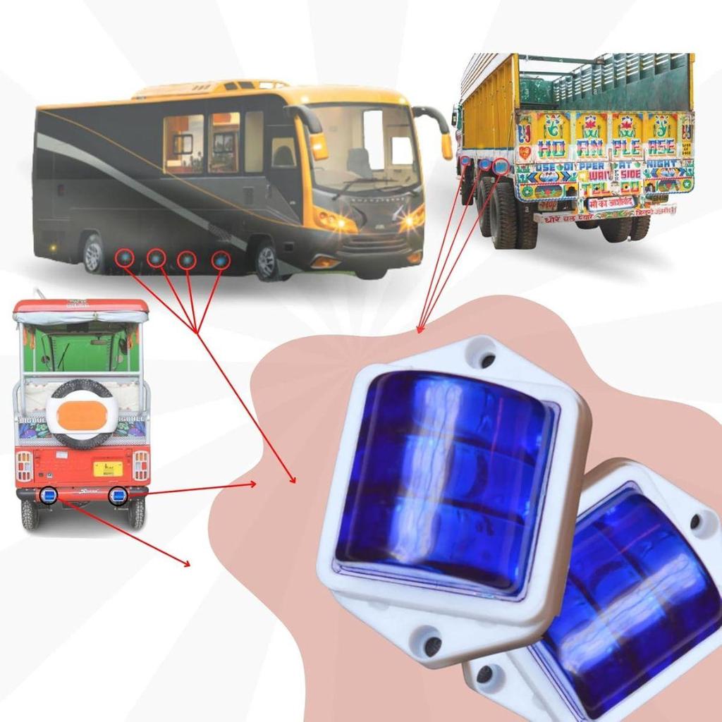 APSMOTIV 2Pc Trailer Rv Marker Led Light Clearance Light Blue, 2x2 Inch Led Bubble 12V Lights For Boat Trailer Rv Trucks Bus Universal