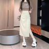 2025 Early Autumn Women’s High-Waist A-Line Midi Skirt with Slit