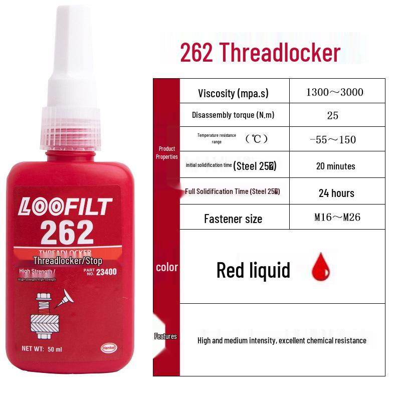 243 High-Temperature Threadlocker: Medium-High Strength Metal Anaerobic Sealant Adhesive for Anti-Loosening Screw Fastening