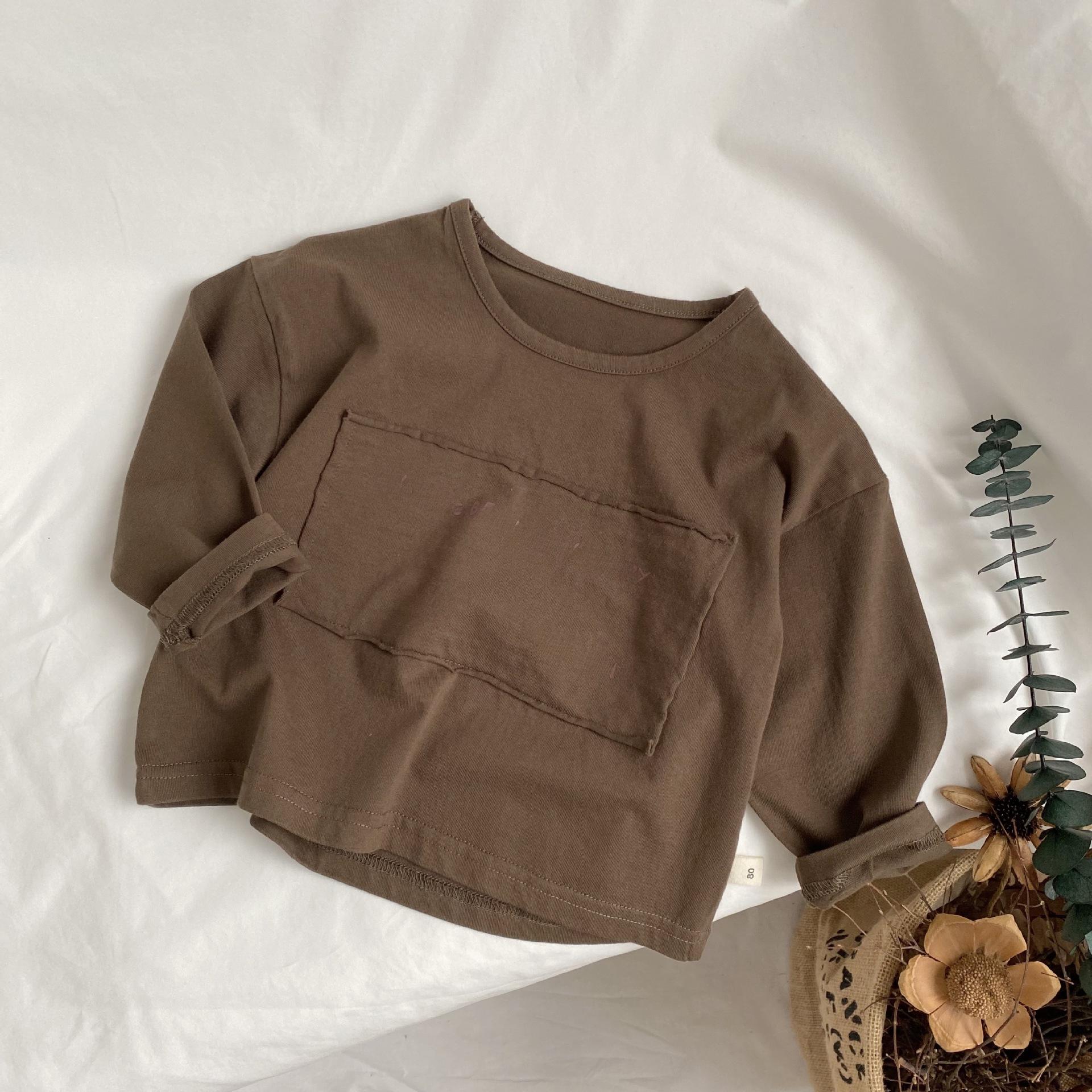 

Футболка унисекс для детей в корейском стиле с длинными рукавами и принтом в виде нашивок 80 cm