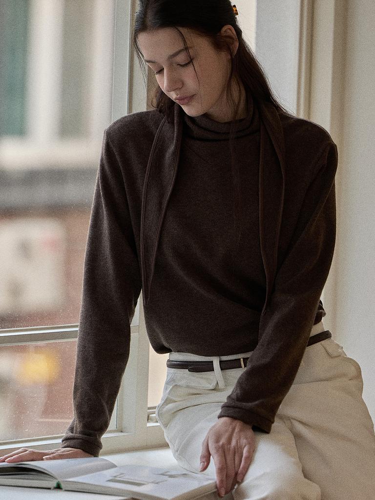 BEMUSE MANSION Tie Scarf Top - Ivory