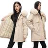 Women's Mid-Length Parka with Large Fur Collar, 2026 Edition - One Coat, Three Styles with Removable Liner and Thickened Cotton