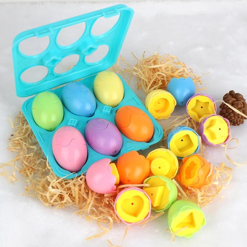 Montessori Learning Educational Math Toy Baby Development Toy Shape Match Puzzles Eggs Game Sensory Toys For Children 3 4 5 Year
