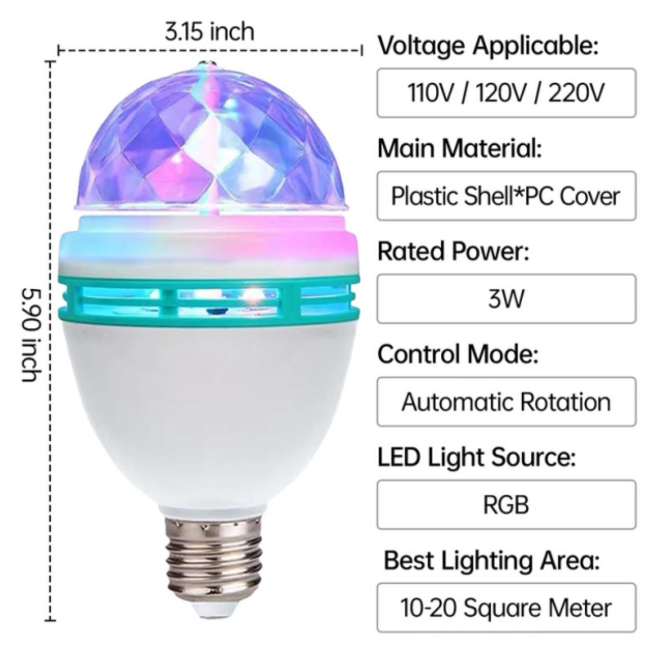 

E27 Rotating RGB Magic Ball Light Mini Projection Lamp for Party DJ Disco Club Indoor LED Effect Light