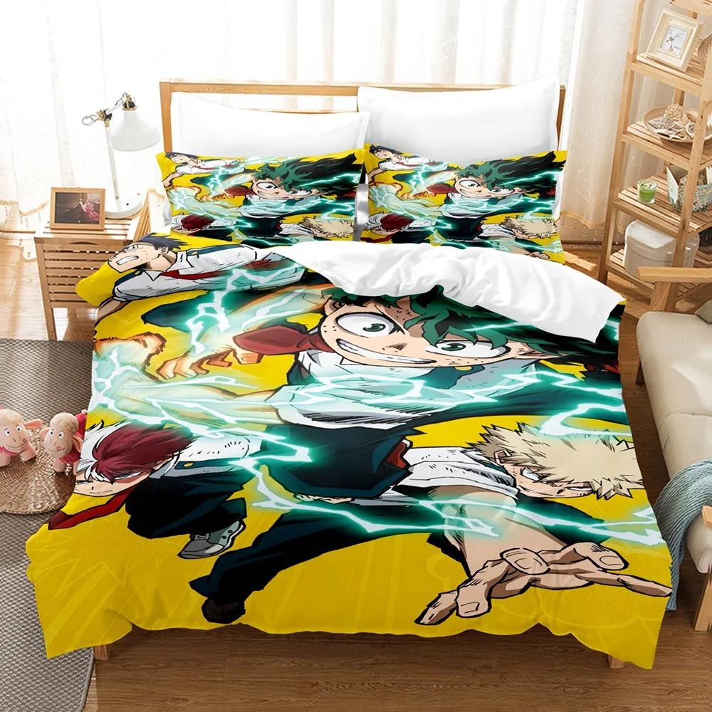 My Hero Academia Bedding Set Japan Anime Comfortable Quilt Cover Single Double Queen Twin Full Size Duvet Cover Teens Bed Linen