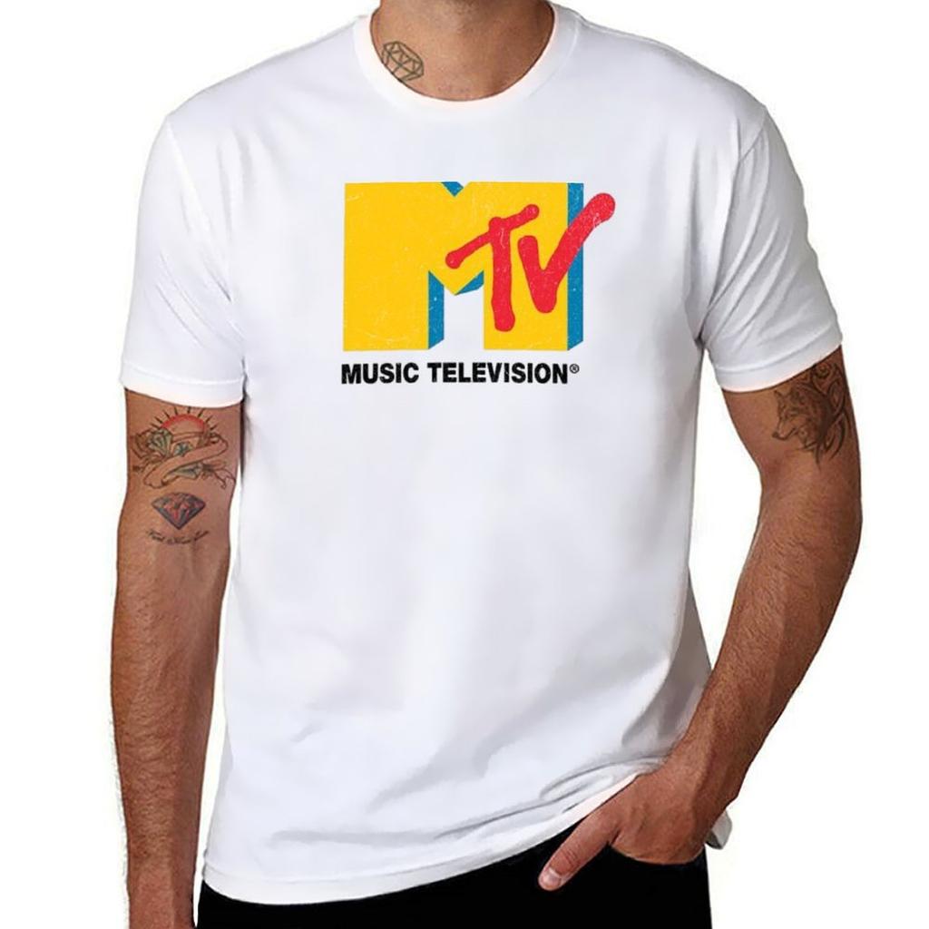 MTV T-Shirt Graphic Tee Shirt Funny Costumes Blouse Animal Prinfor Boys Slim Fit T Shirts for Men