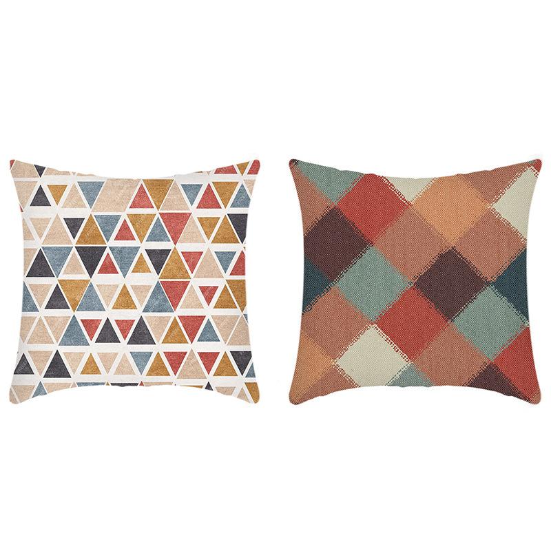 

Nordic INS Style Simple Line Painted Geometric Splicing Pillow Cushion Cover 45*45