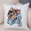 Beautiful Super Mother And Baby Throw Pillow Cover With Short Plush Print For Living Room Sofa Decoration Cushion Cover