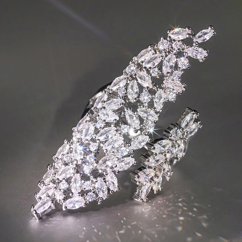 CopperSparkling Women Rings for Wedding Party Luxury Cubic Zirconia Brilliant Rings Fashionable Female Jewelry