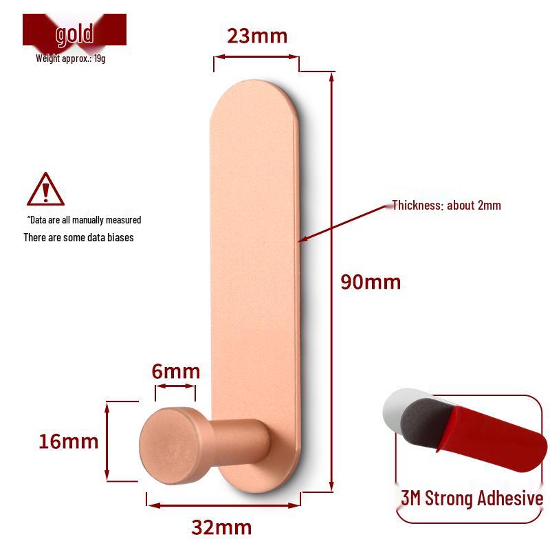 Aluminum Alloy No-Drill Adhesive Bathroom Hook – Traceless, Strong, Multi-Level Coat and Door Hook