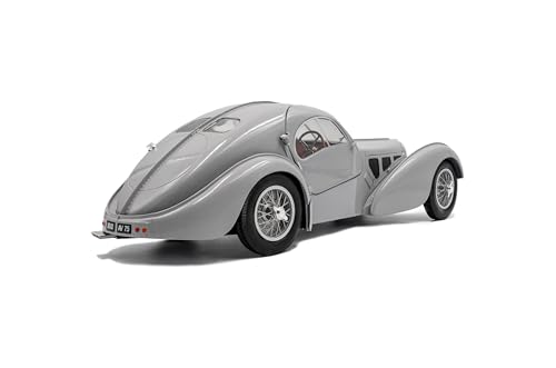 Solido Bugatti Atlantic Diecast Car 1/18 Scale Bugatti Atlantic Type 57 SC 1937 (Gray) [Parallel Import]