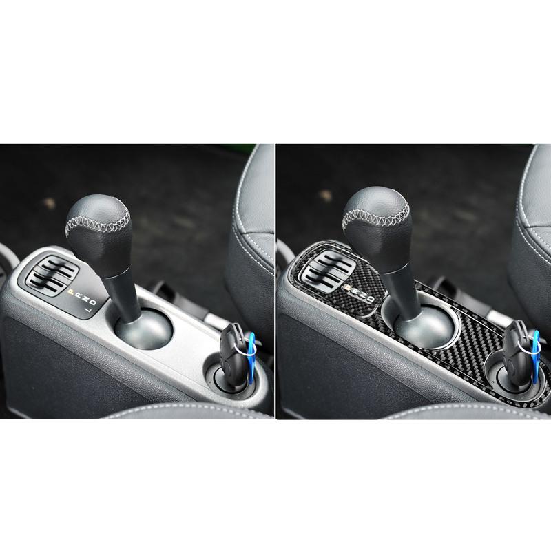 For Benz Smart Fortwo 2011-2015 Real Carbon Fiber Gear Shift Panel Suits Trim Cover Car Interiors Accessories Decoration Sticker