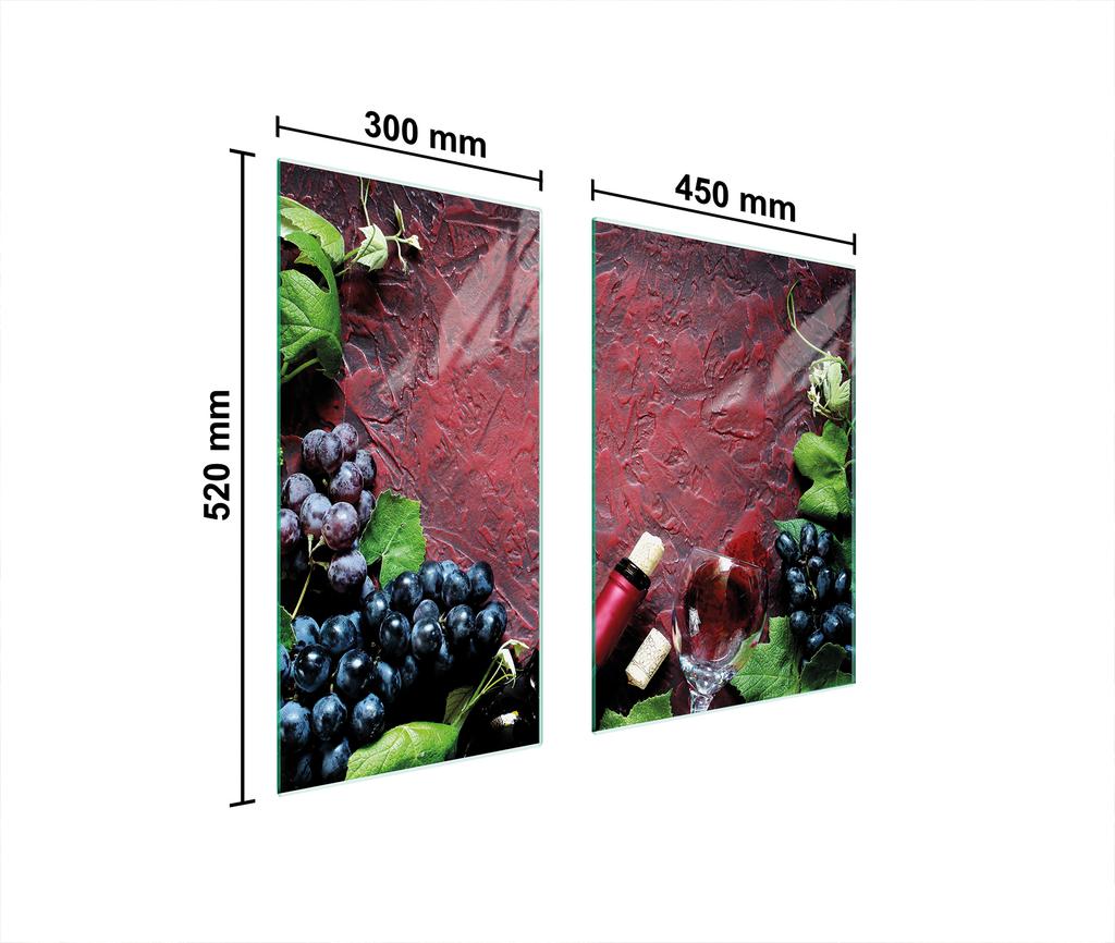 GLAS SCHUTZPLATTE BRETT 75x52 WEIN
