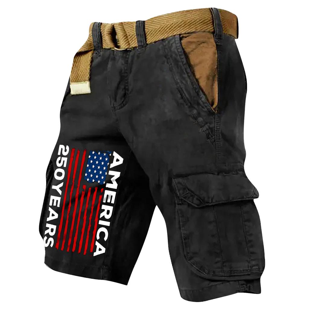 Pantaloncini Cargo Casual Stampati da Uomo per l'Estate con Tasche Multiple