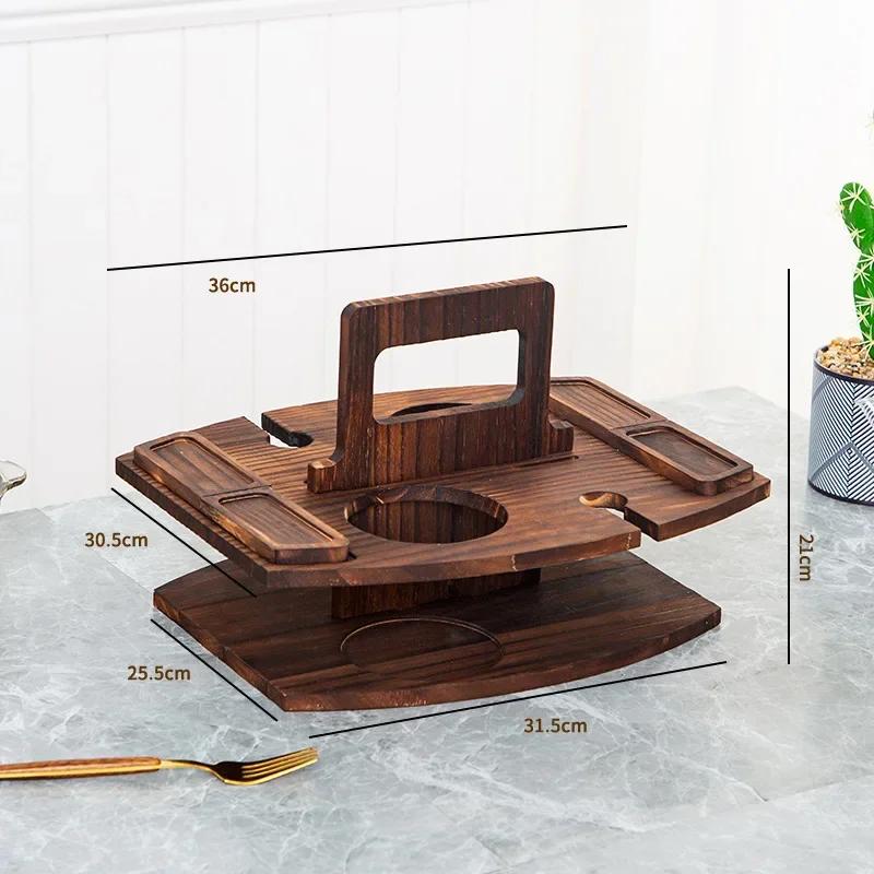 

Портативный съемный столик для пикника на открытом воздухе, деревянный столик для закусок, держатель для вина, пляжный столик для пикника, поднос для фруктов