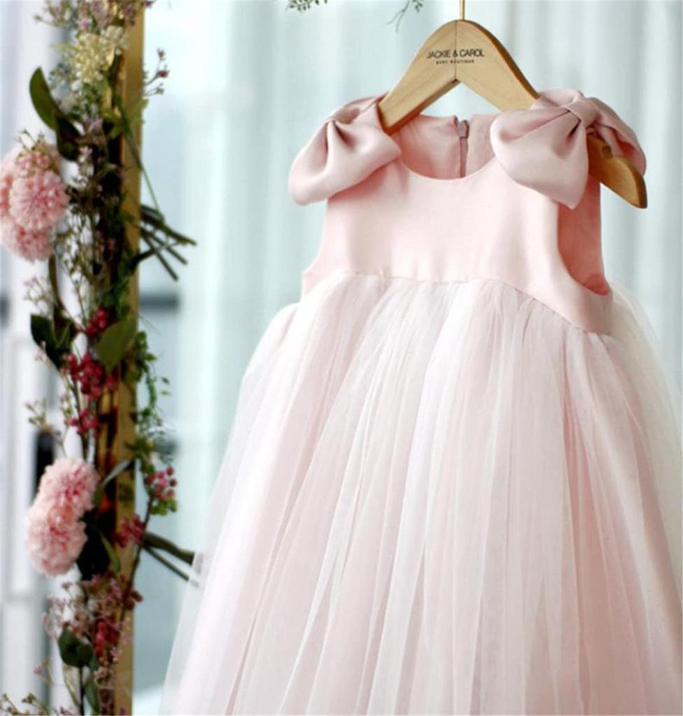 LIANFOR Formal Baby Ceremony Kids Kindergarten Entrance Wedding Cute Dress with Baby Girl Shrine Visit Birthday Bridesmaid Sizes Children's Dress,