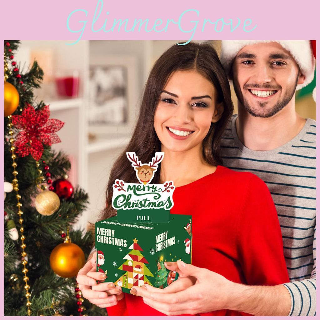 Claus Santa Red Pattern Paper Gift Box Christmas Decoration Prop Atmosphere