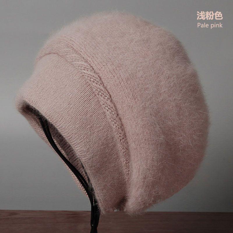 

Шапка из кроличьего меха Женская Новая Осенне-зимняя Шерстяная Вязаная Теплая Шапка от Холода Модная Тренд Шапка one size