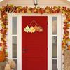 Farmhouse Seasonal Door Hanger Autumn Welcome Sign with Hanging Rope for Front Door, Rustic Maple Leaf Shape Wood Thanksgiving Porch Decor Pumpkin And