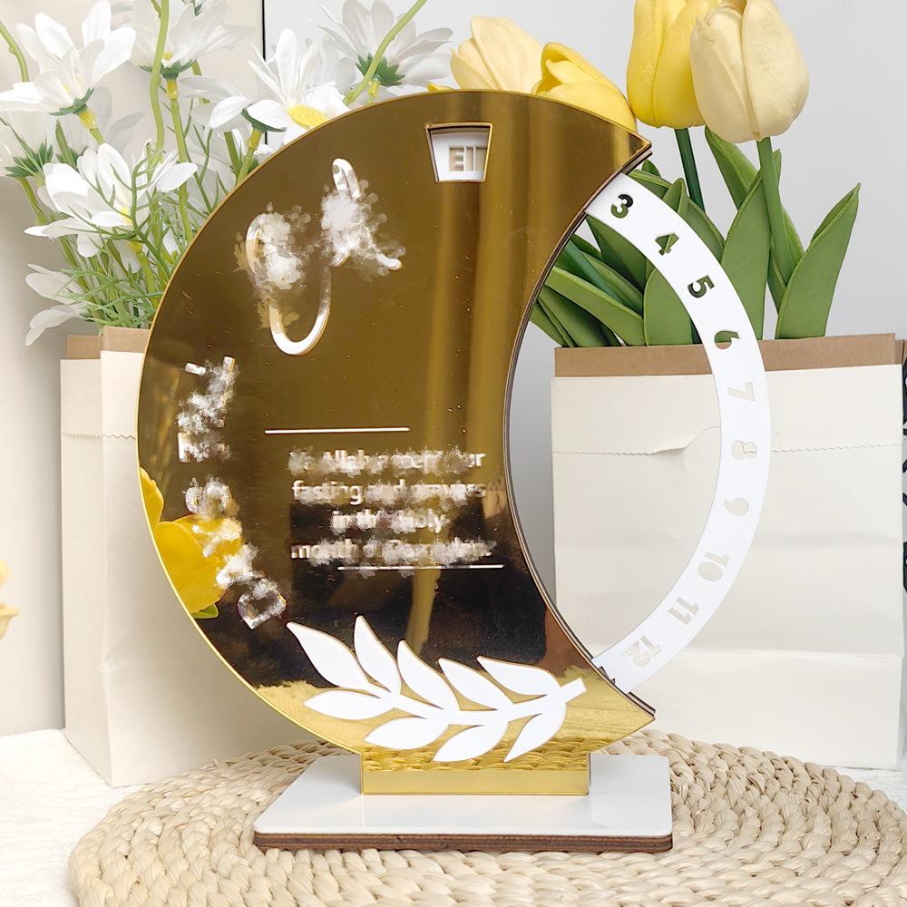 MZ Creative Ethnic Wooden Rotating Acrylic Calendar Ornament
