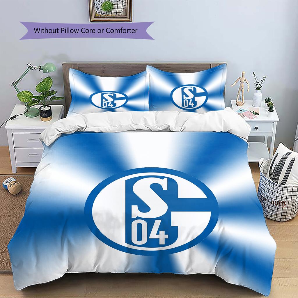 Biancheria da letto con motivo Schalke 04 Football Club Decorazione per la casa Regalo di compleanno (1 * copripiumino + 2 * federa, senza nucleo)
