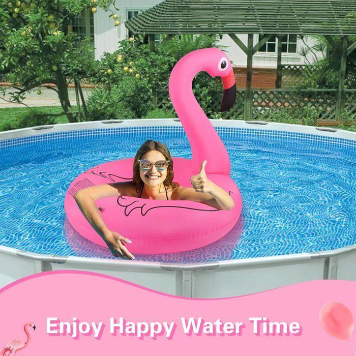 Flotador hinchable piscina adulto - CT258W - Flamenco rosa - PVC 0,35 mm - Diámetro 107 cm