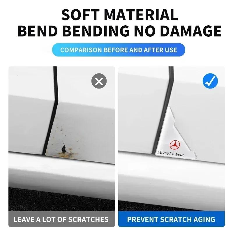 2Pcs Transparent Car Door Corner Cover Anti-Scratch Protection Sticker For Mercedes Benz A B C E M G S Class Exclusive AMG W108 XABCE1