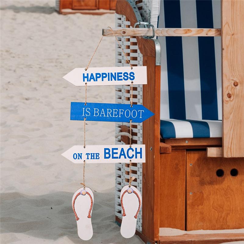 M-Modern-Slippers Wooden Pendant Decorative Beach Sign And Plaque Mini Decoration Home Decor Durable Easy Install