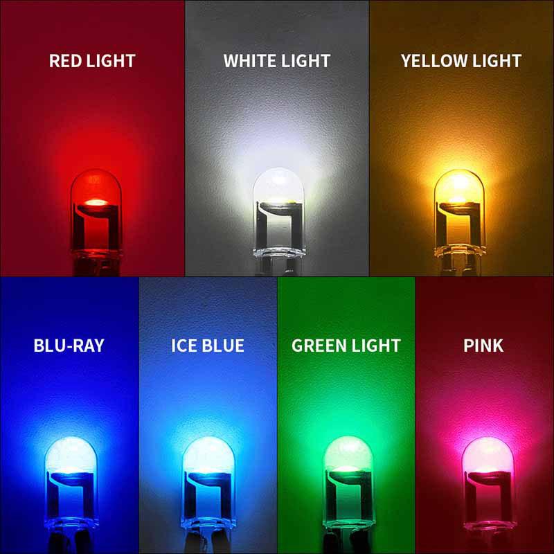 10Pcs T10 Car Light COB Glass 6000K White License Plate Lamp Dome Read DRL LED Bulb Style 12V Led Light for Auto Accessories
