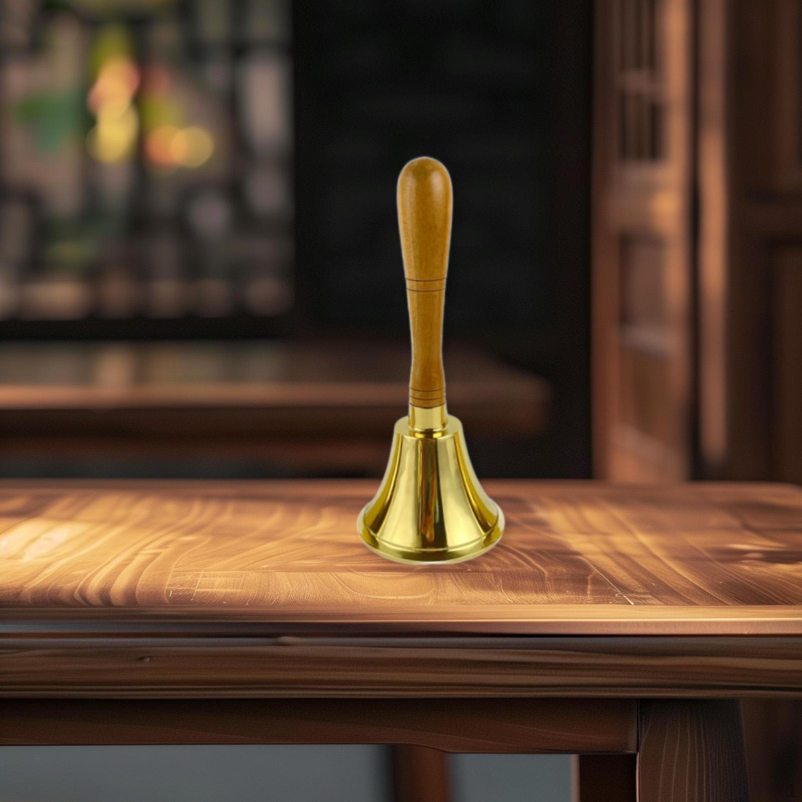 

Украшение колокольчика из латуни с деревянной ручкой для обеда с учителем, декоративный сервиз для 9cmx21.1cm