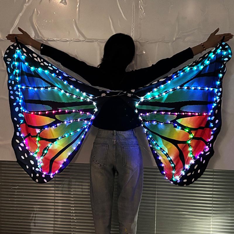 Fantasievolle LED-Schmetterlingsflügel mit Fernbedienung für Bauchtanzkostüme
