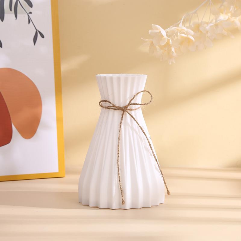 Creative Origami Vase European Pleated Vase Plastic Waist Folding Flower Vase Folding Paper Style Dry Flower Bottle Modern